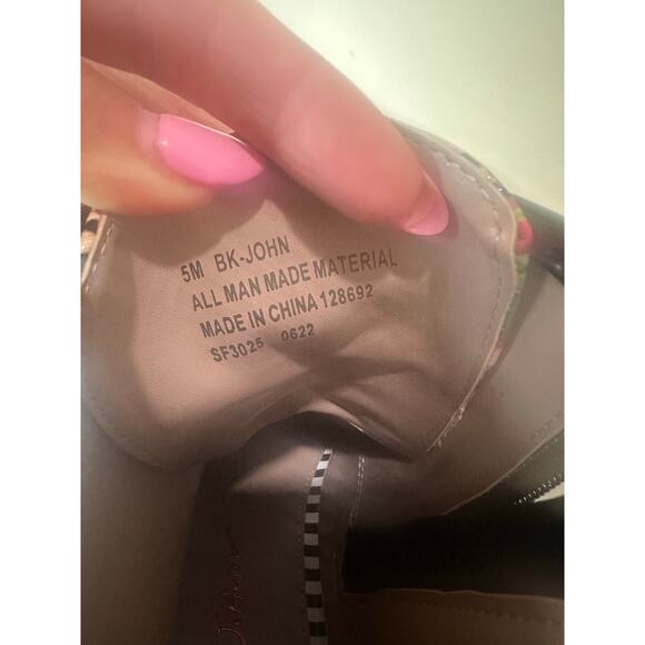 Betsey Johnson Girl's John Mixed Print Ankle Boots Sz 5 EXCELLENT! - Picture 6 of 8